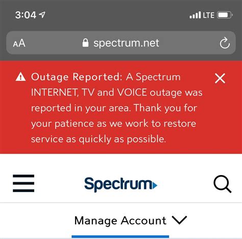 spectrum internet outage orlando|spectrum outage message.